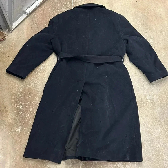 Cashmere blend wool double breasted navy blu  men coat - Picture 2 of 8